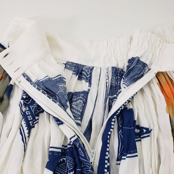 Platinum Dorothy Schoelen Floral Maxi Skirt Boho White Womens Size 10 - Picture 8 of 10